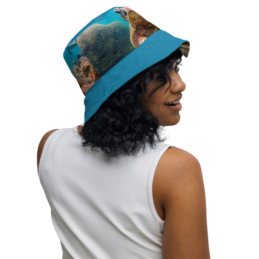 Reversible bucket hat Turtle Design No. 3