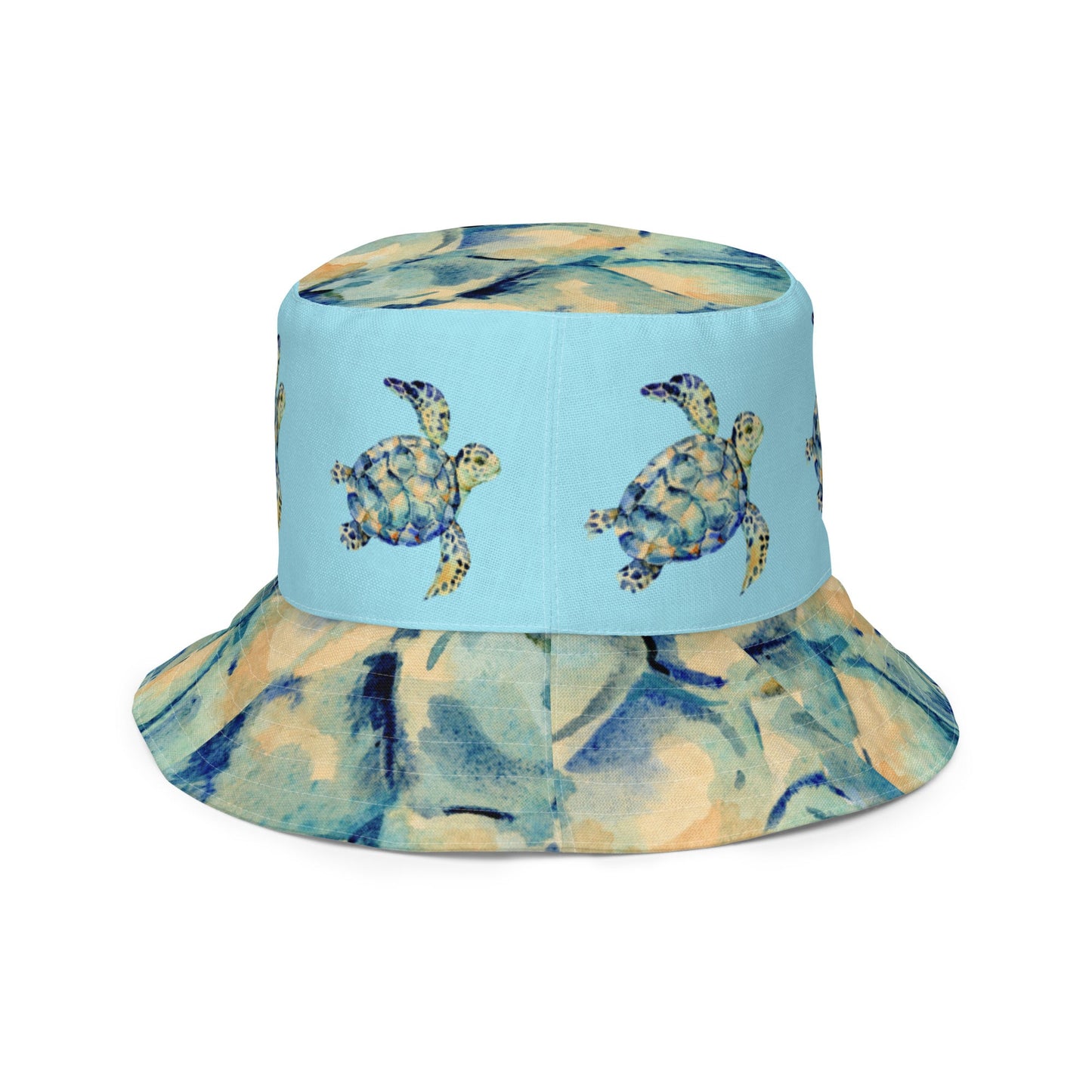 Reversible bucket hat Turtle Design No. 1