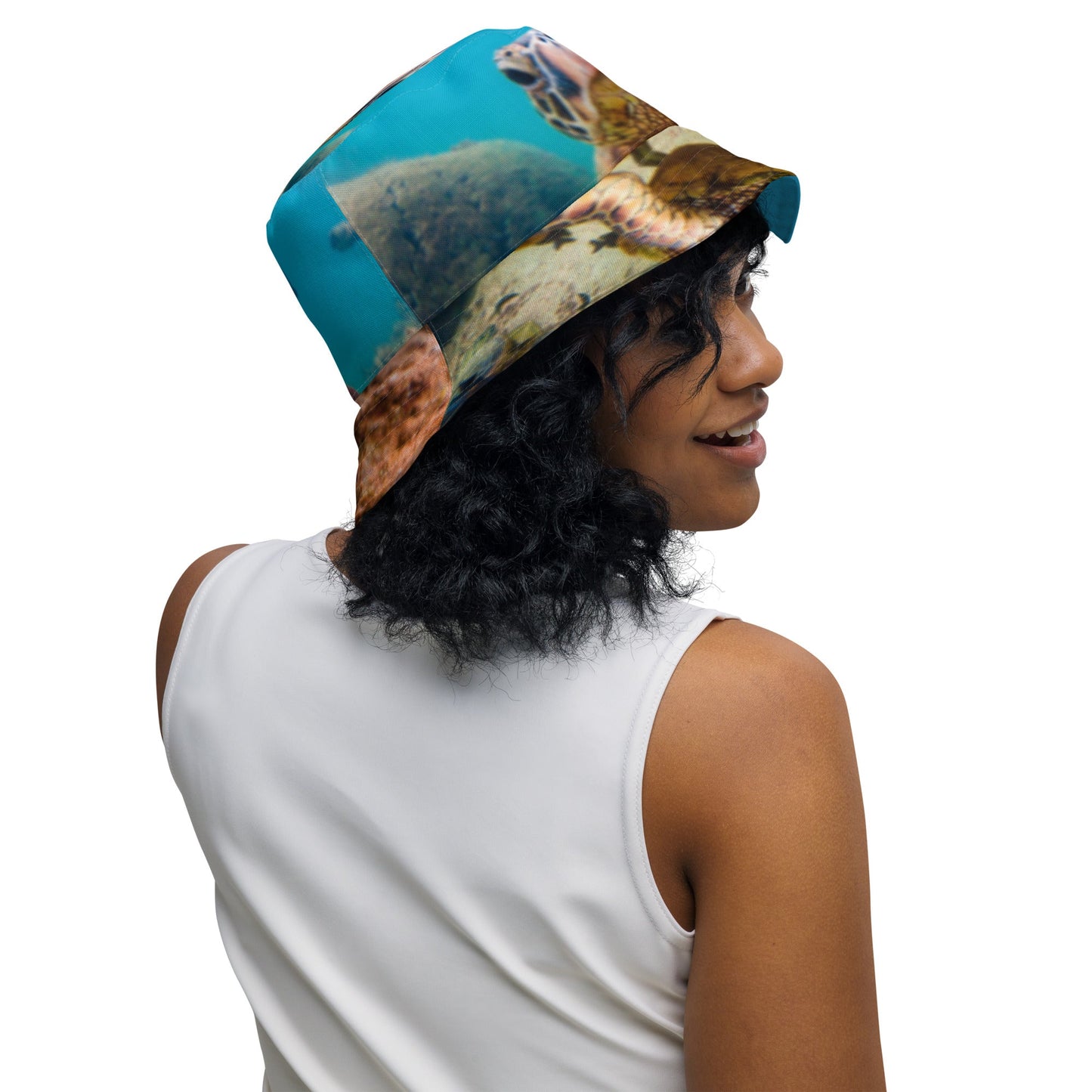 Reversible bucket hat Turtle Design No. 3