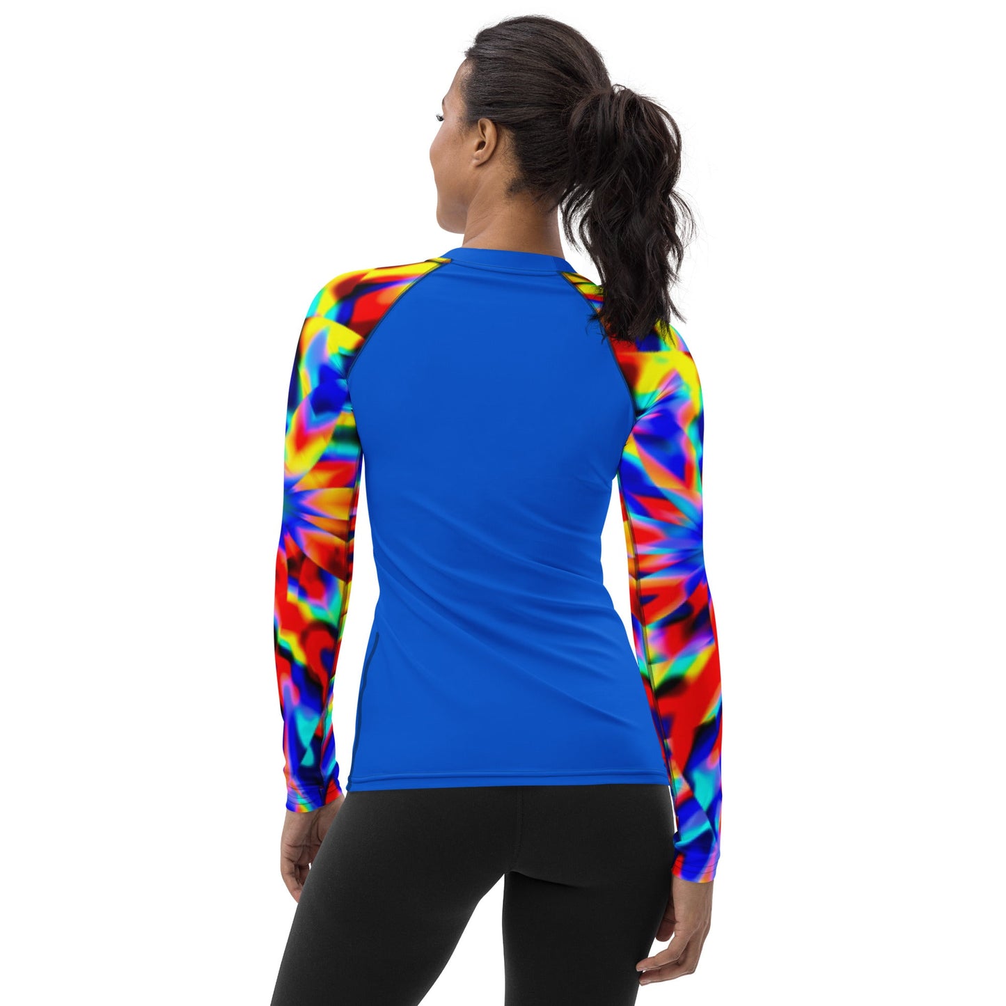 Rashguard - Blue with colorful sleeves Women's Rash Guard