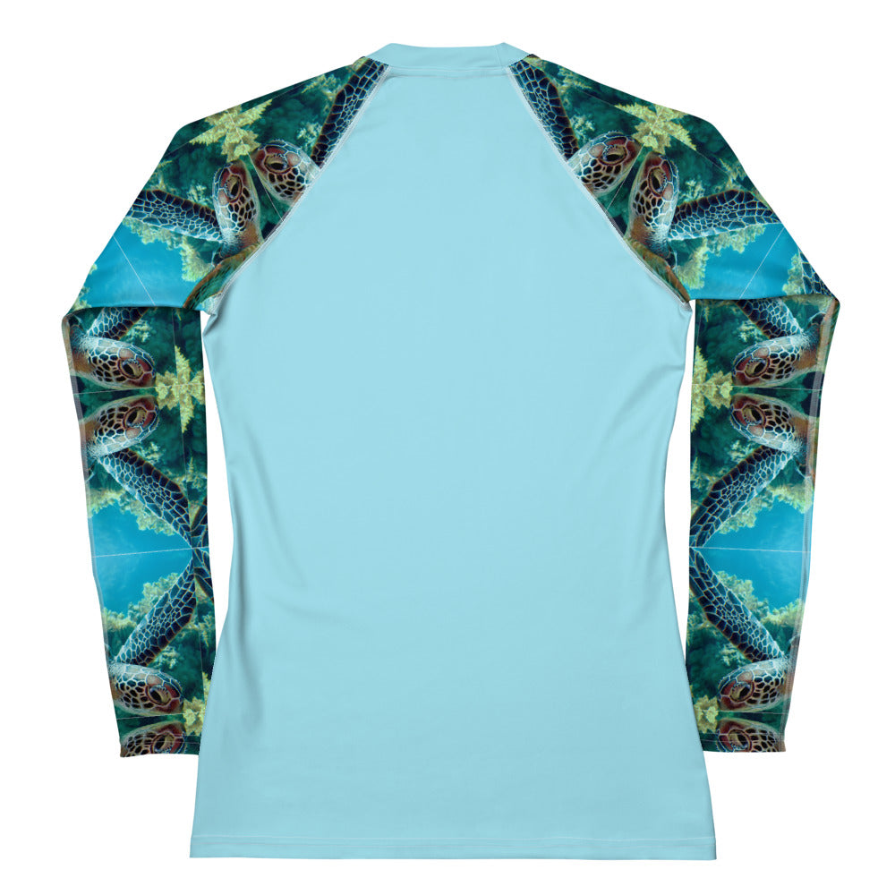 Rahsguard - Women's Rash Guard Turtle Design No. 3