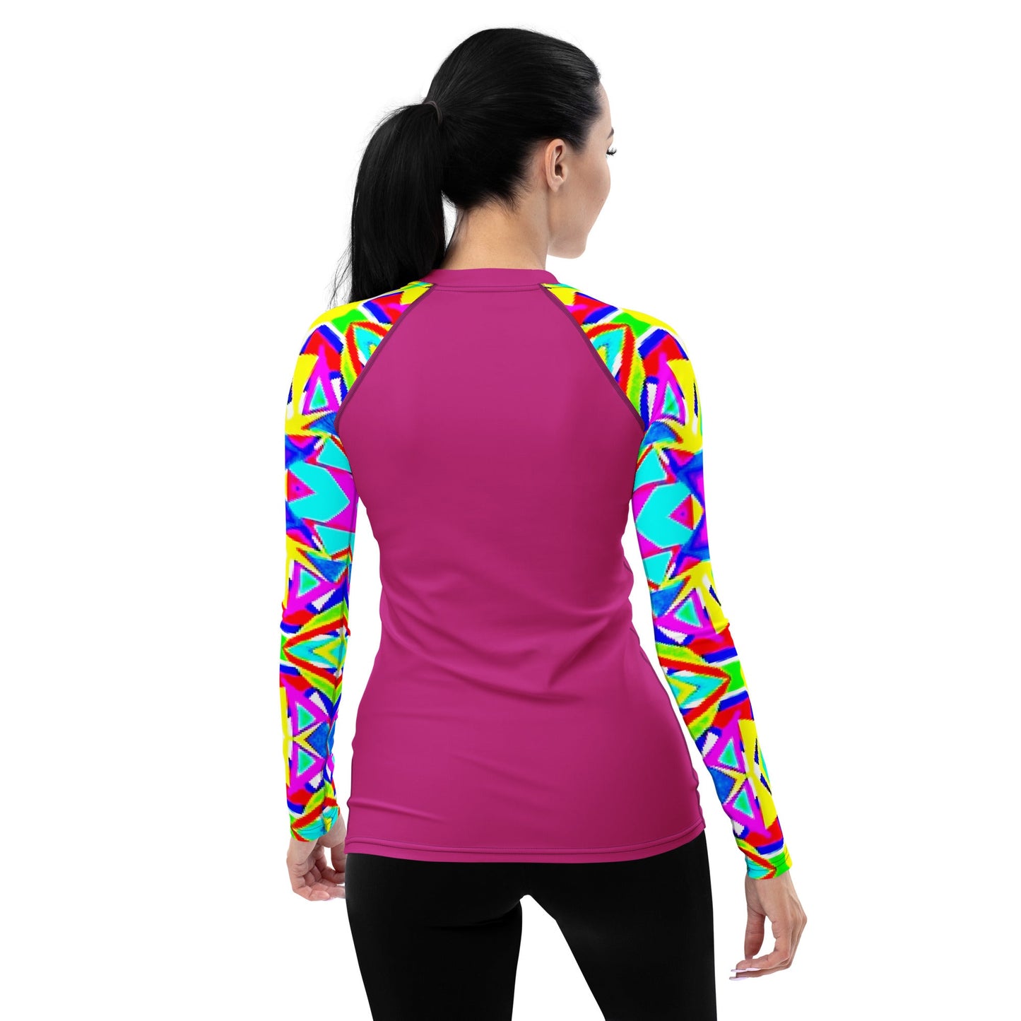 Rashguard multicolor sleeves/pink front and back