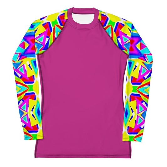 Rashguard multicolor sleeves/pink front and back
