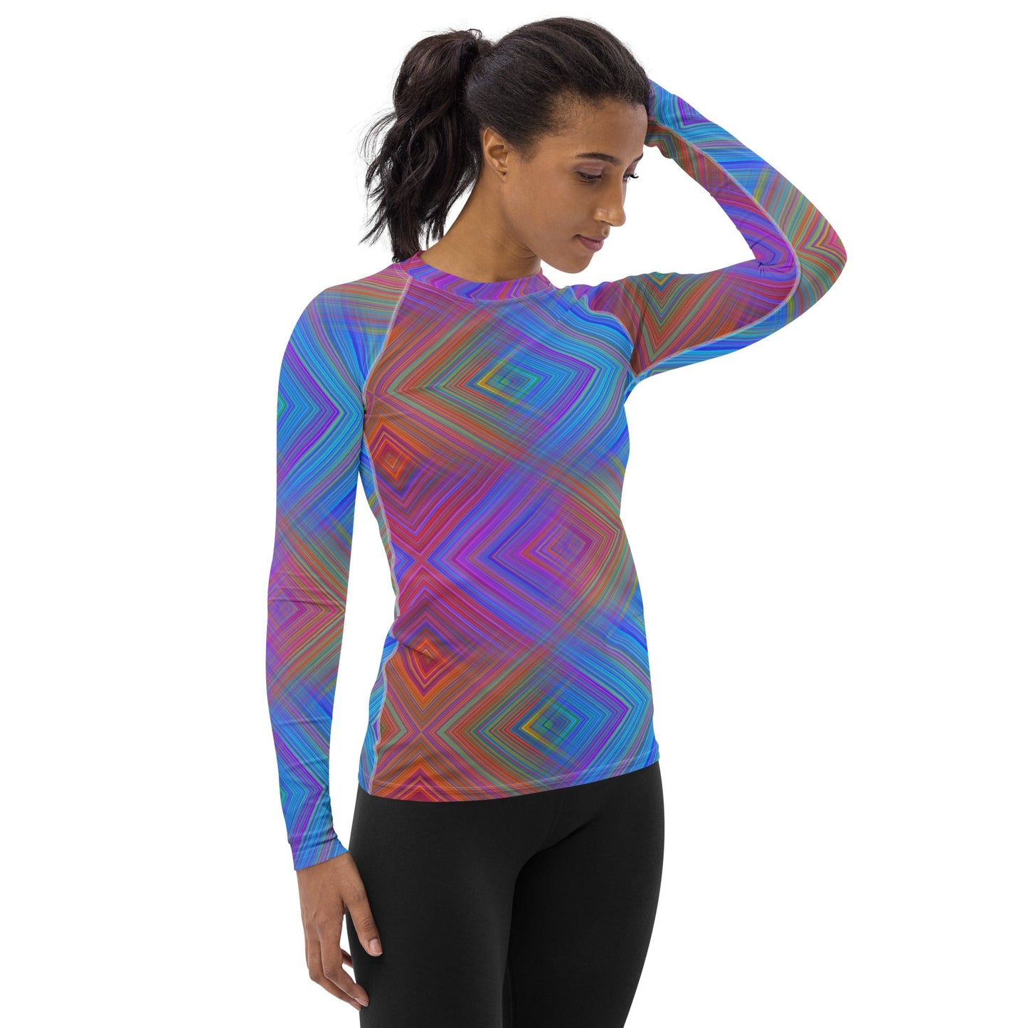 Women's Rash Guard Design No. 102 multicolored lines
