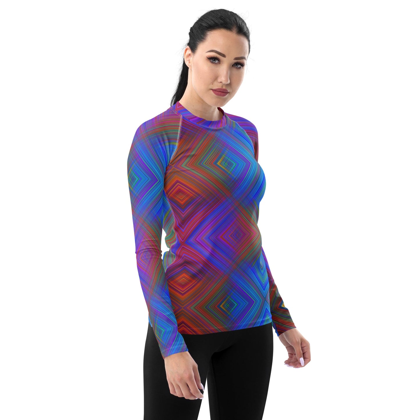 Women's Rash Guard Design No. 102 multicolored lines
