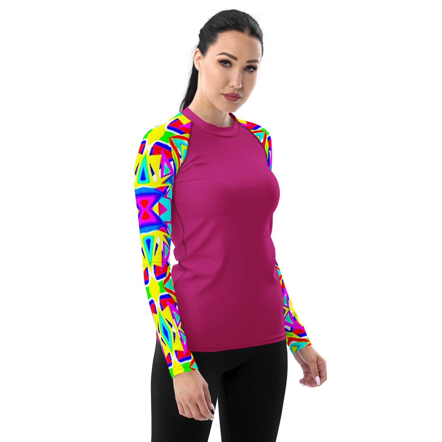 Rashguard multicolor sleeves/pink front and back