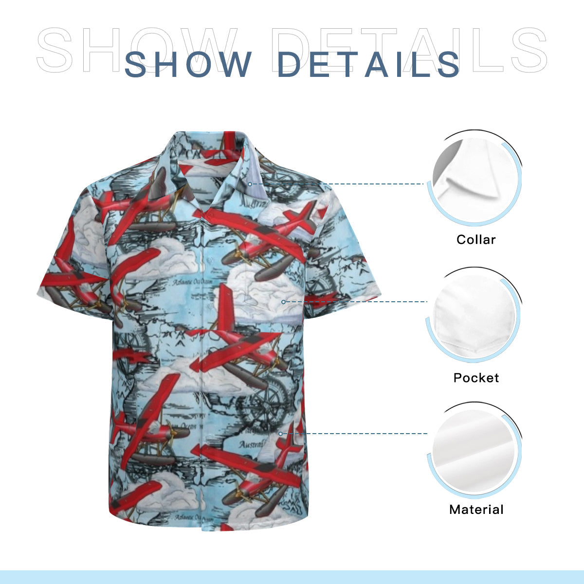 Hawaiian shirt - red planes