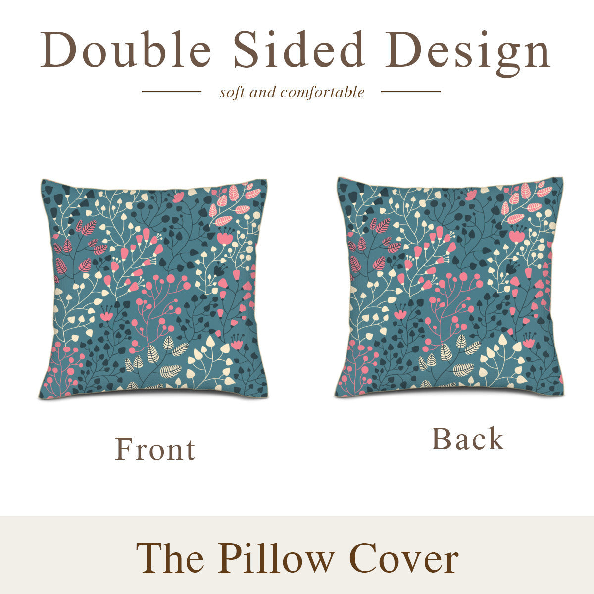Throw pillow - green, pink and yellow design