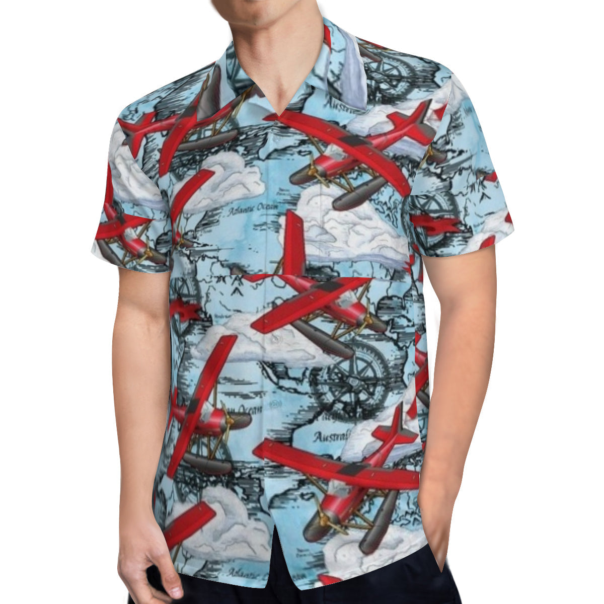 Hawaiian shirt - red planes