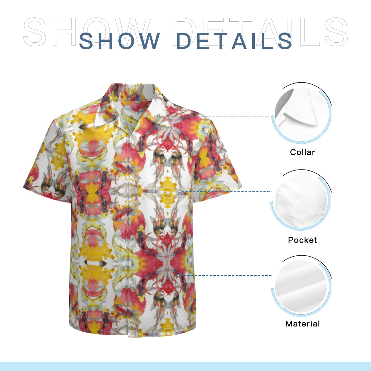 Hawaiian shirt - Design made from Coy fish