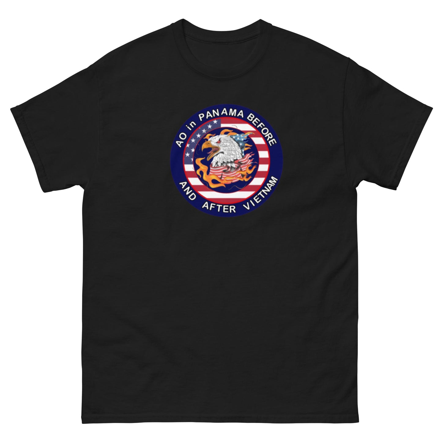 Unisex classic tee with a bold patriotic design with a bold message ao in panama before and after Vietnam