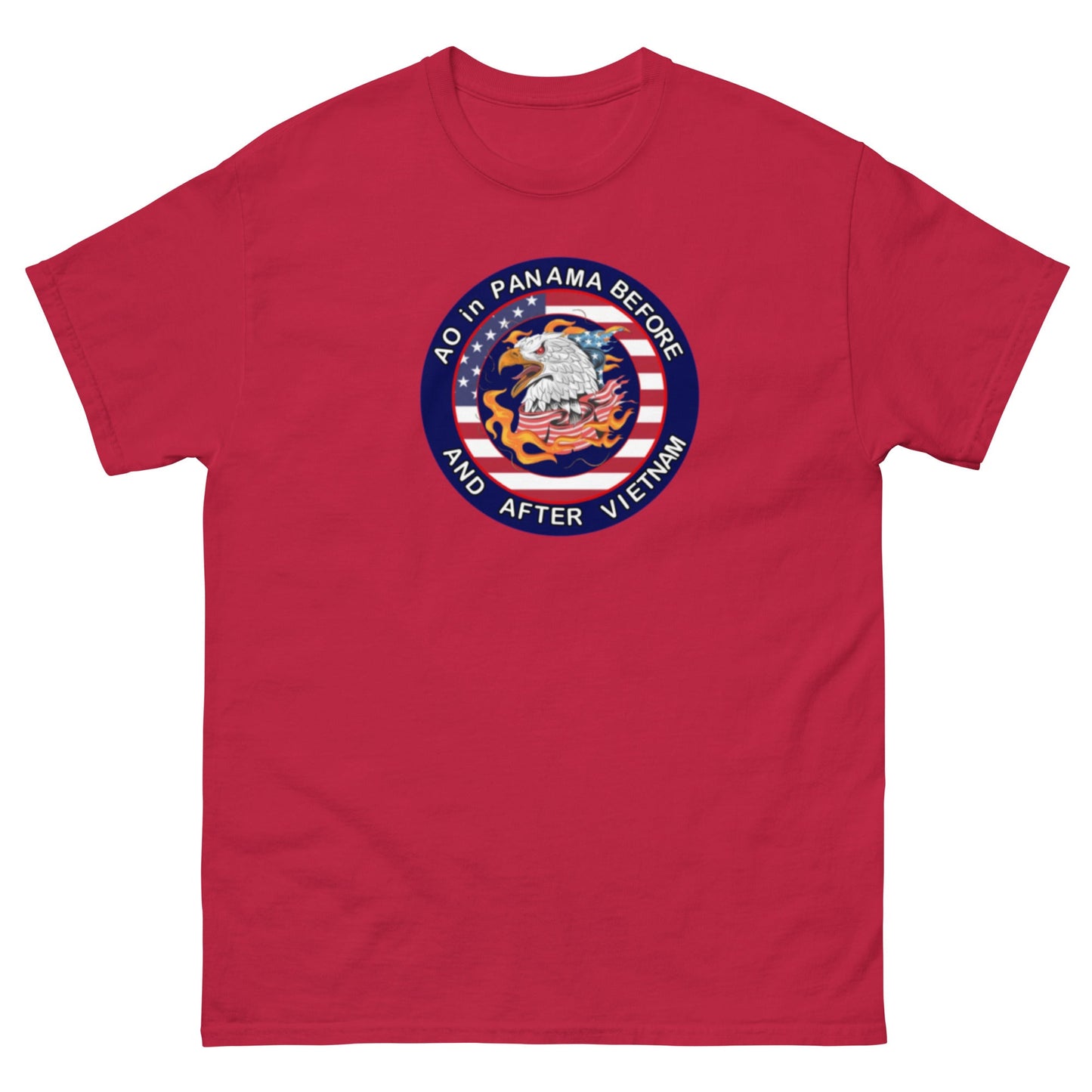 Unisex classic tee with a bold patriotic design with a bold message ao in panama before and after Vietnam