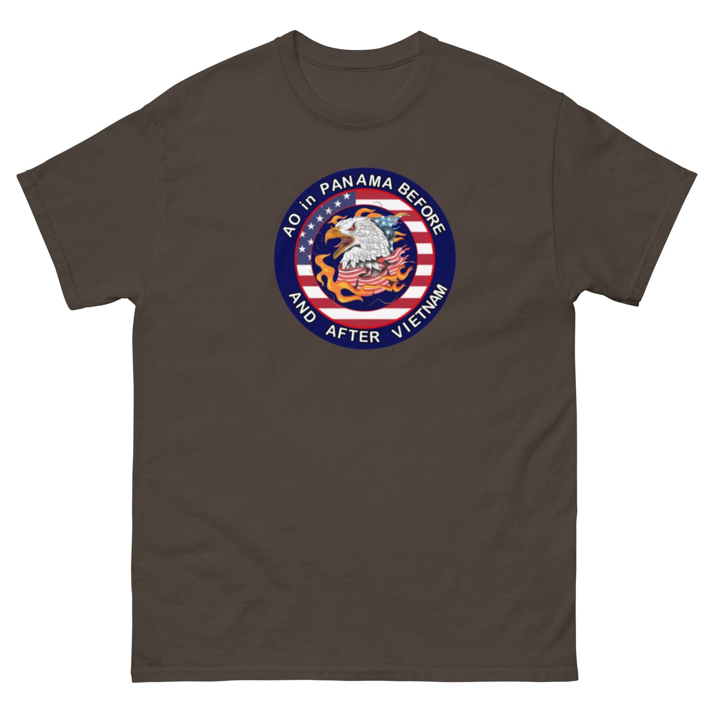 Unisex classic tee with a bold patriotic design with a bold message ao in panama before and after Vietnam