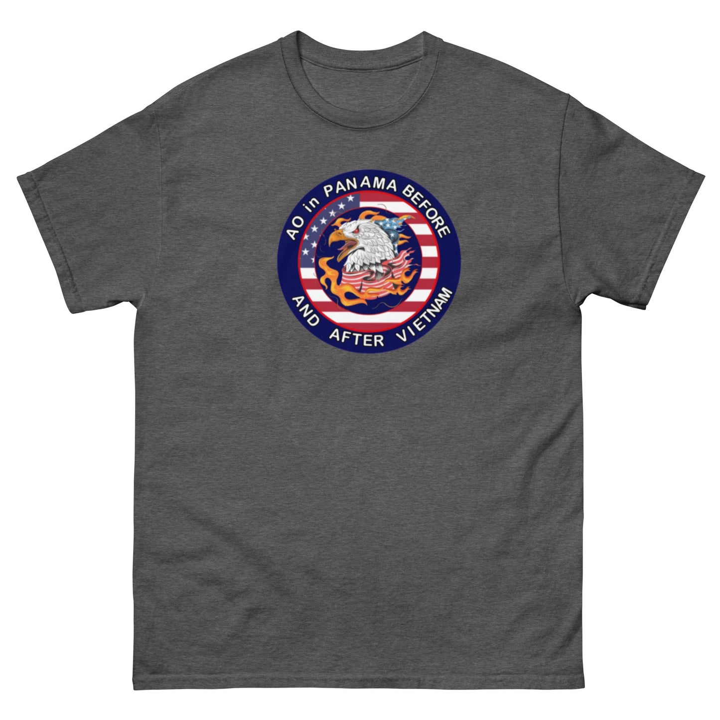Unisex classic tee with a bold patriotic design with a bold message ao in panama before and after Vietnam