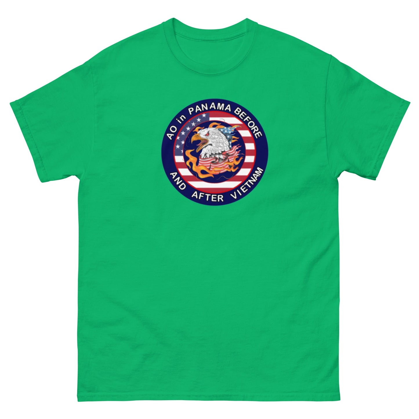 Unisex classic tee with a bold patriotic design with a bold message ao in panama before and after Vietnam