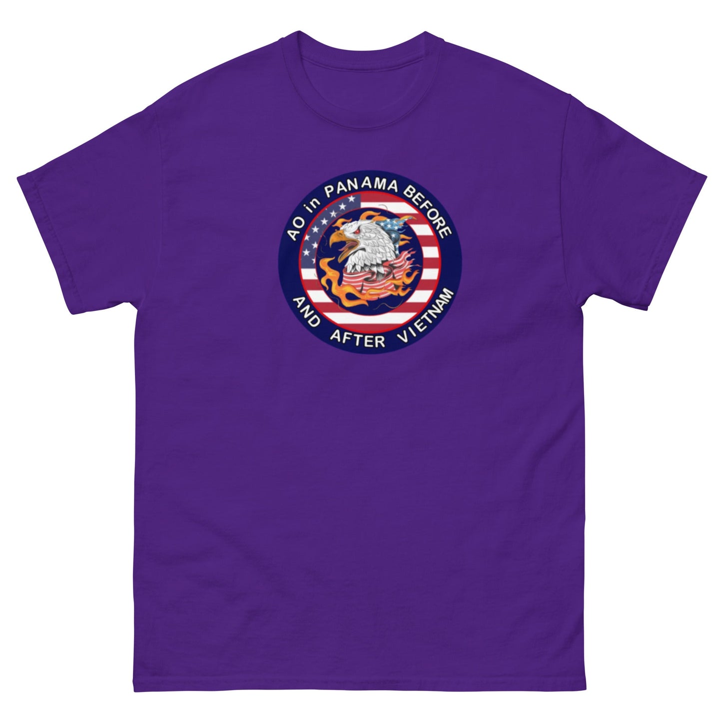 Unisex classic tee with a bold patriotic design with a bold message ao in panama before and after Vietnam