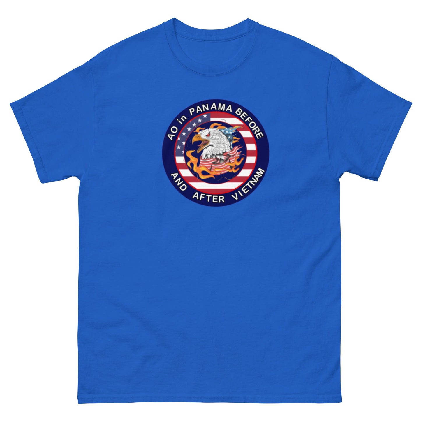 Unisex classic tee with a bold patriotic design with a bold message ao in panama before and after Vietnam