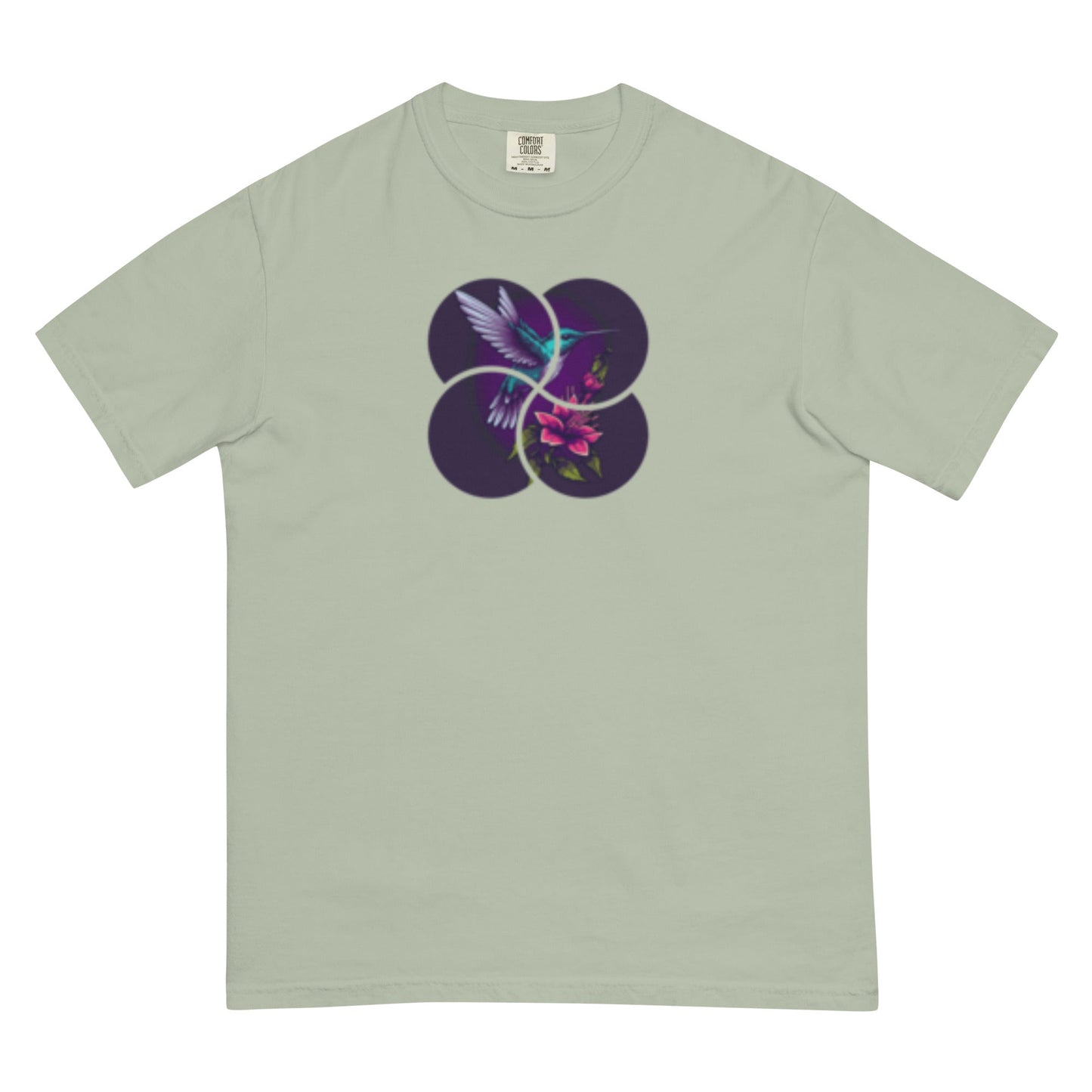 Unisex garment-dyed heavyweight t-shirt hummingbird design1