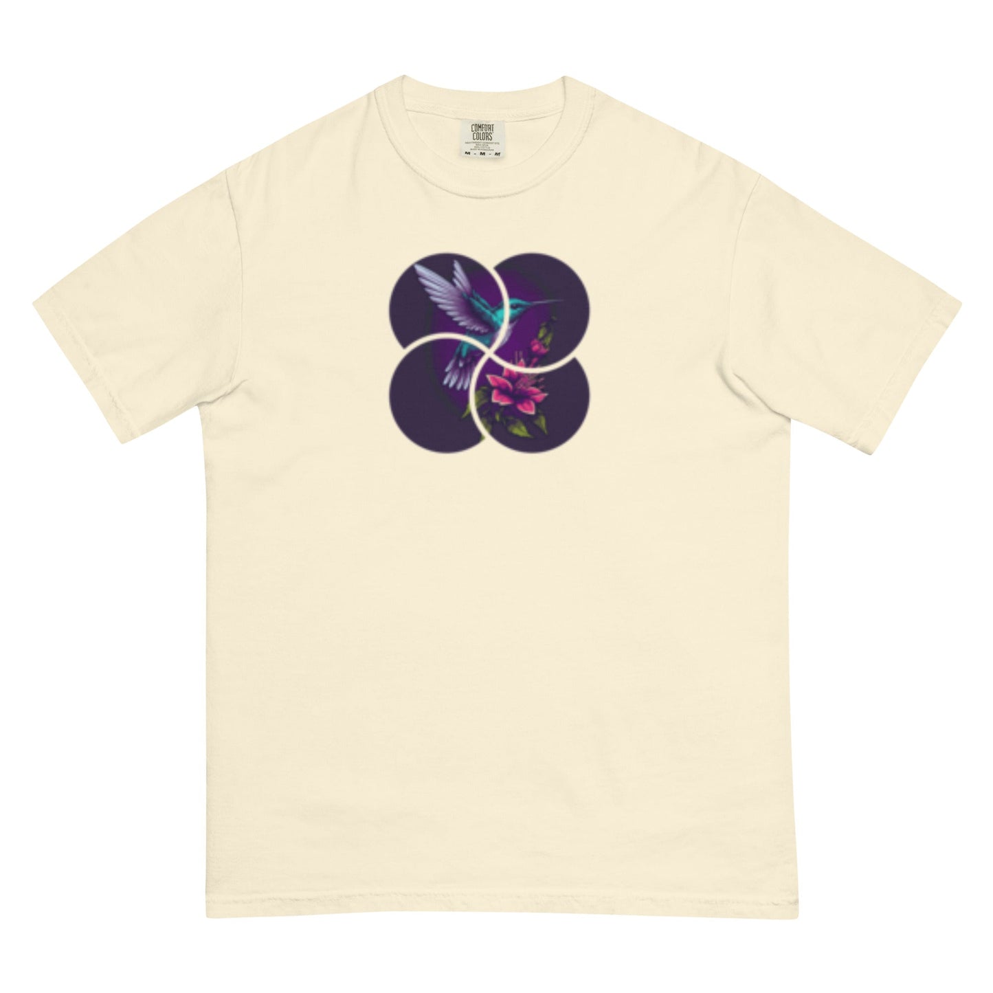 Unisex garment-dyed heavyweight t-shirt hummingbird design1