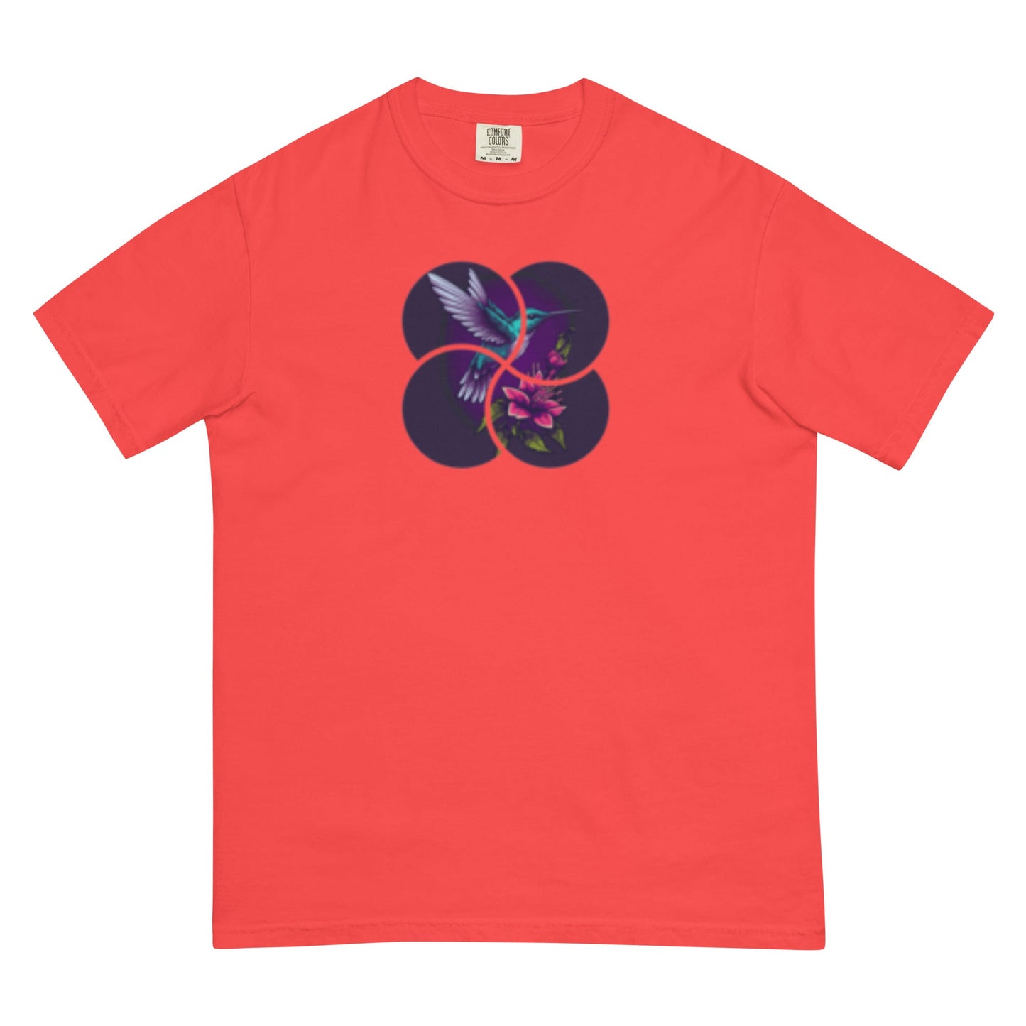 Unisex garment-dyed heavyweight t-shirt hummingbird design1