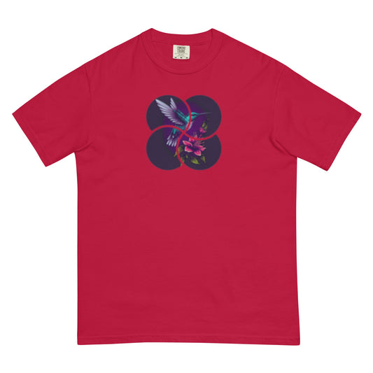 Unisex garment-dyed heavyweight t-shirt hummingbird design1
