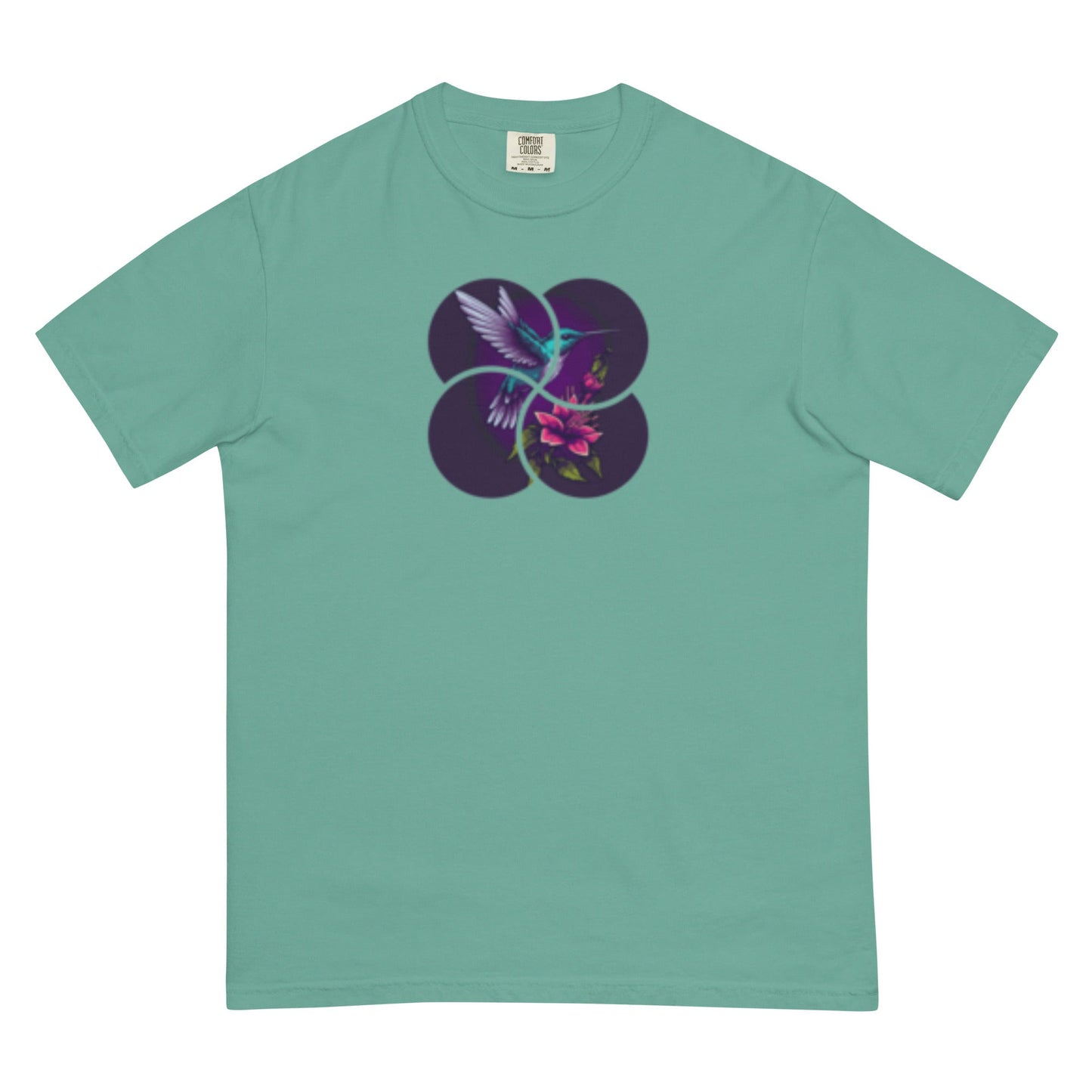 Unisex garment-dyed heavyweight t-shirt hummingbird design1