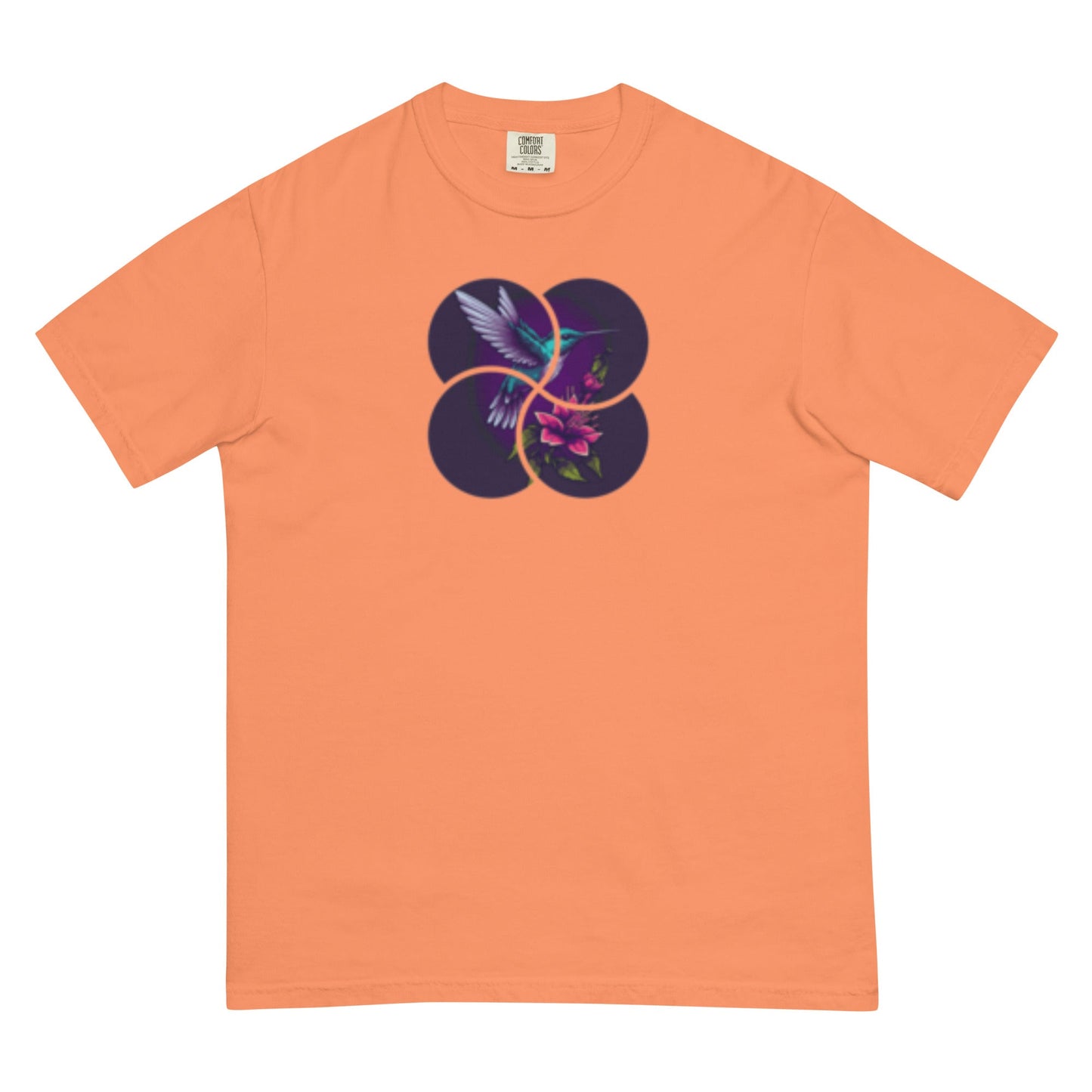 Unisex garment-dyed heavyweight t-shirt hummingbird design1