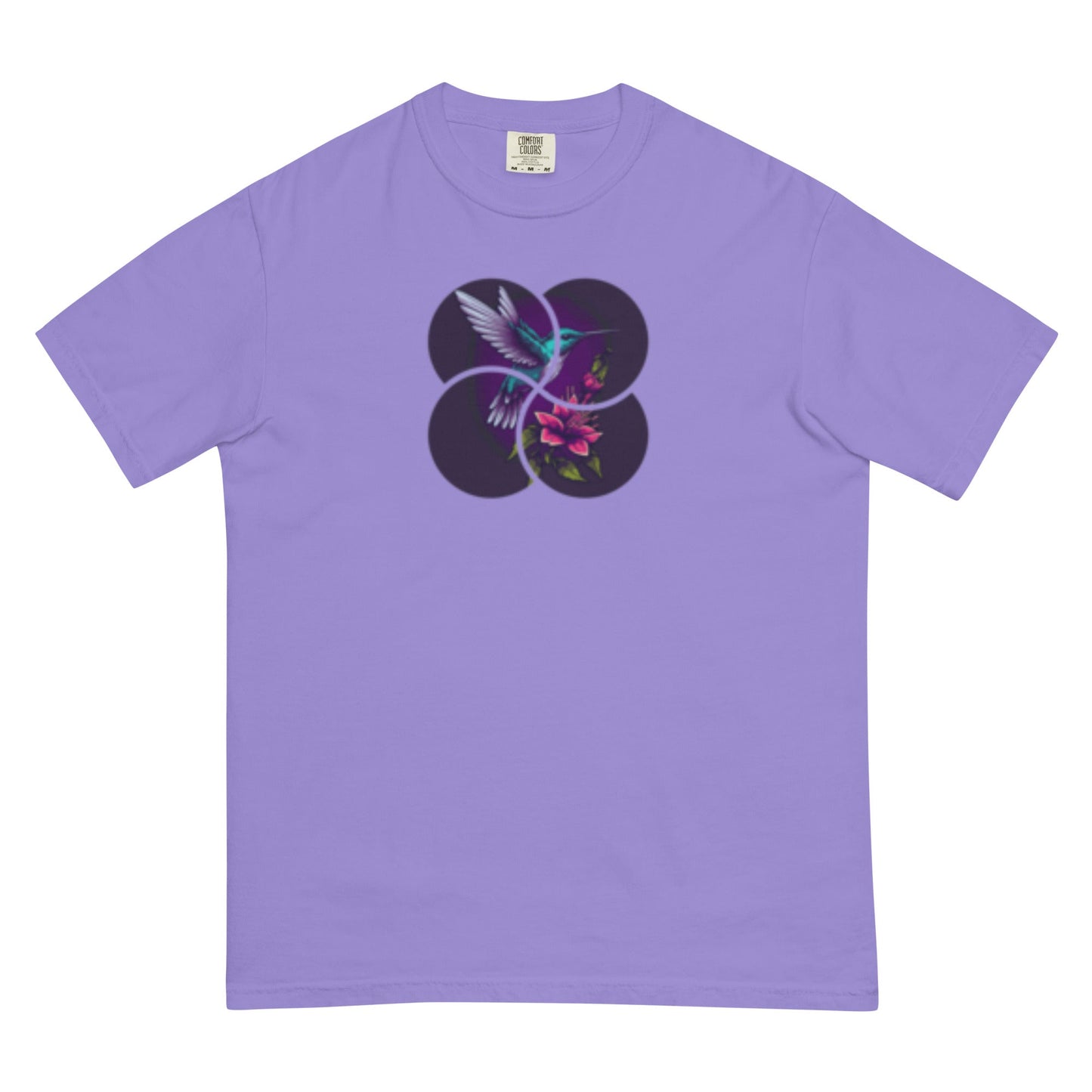 Unisex garment-dyed heavyweight t-shirt hummingbird design1