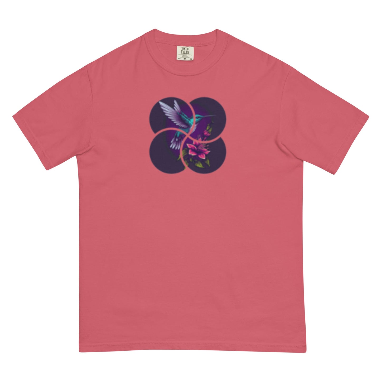 Unisex garment-dyed heavyweight t-shirt hummingbird design1