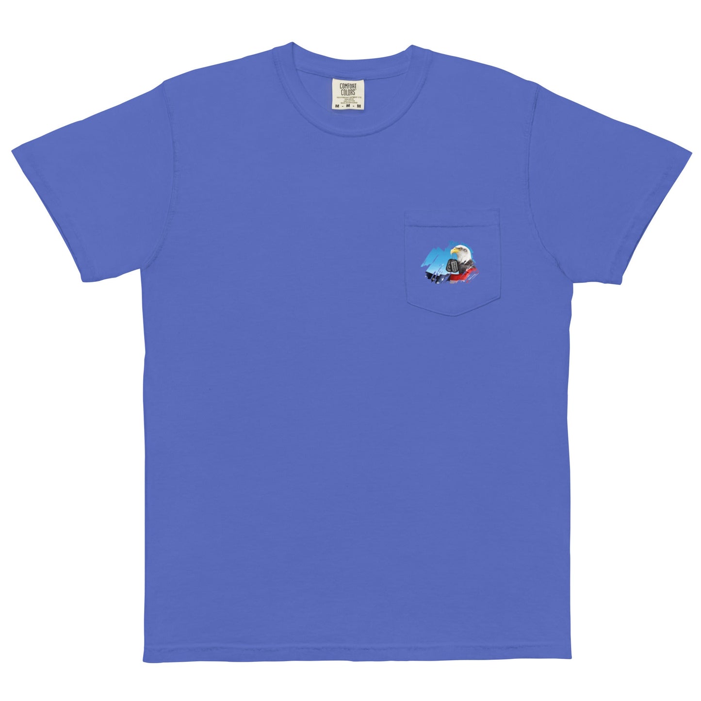 Unisex garment-dyed pocket t-shirt with Forgotten CZ Veterans on pocket design