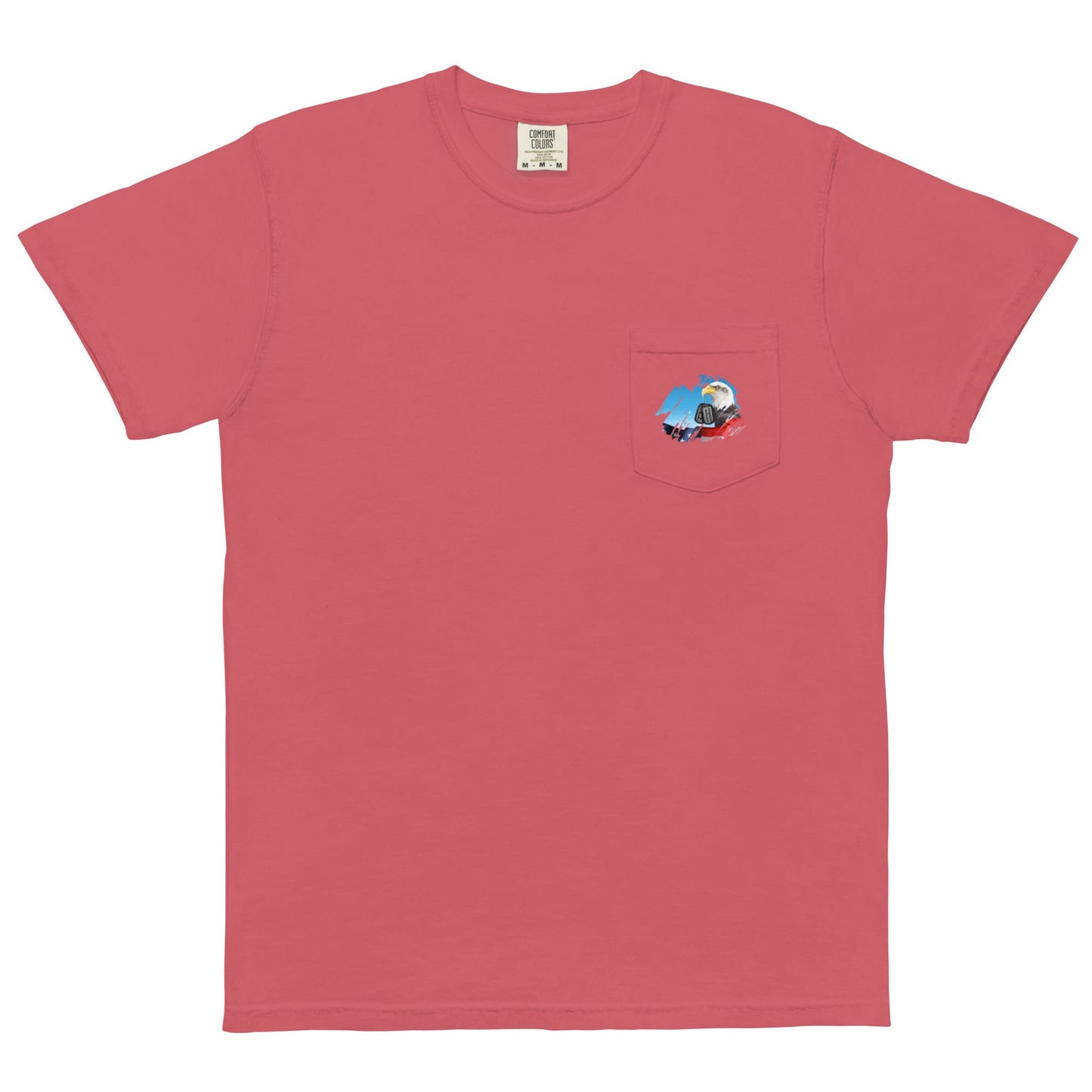 Unisex garment-dyed pocket t-shirt with Forgotten CZ Veterans on pocket design
