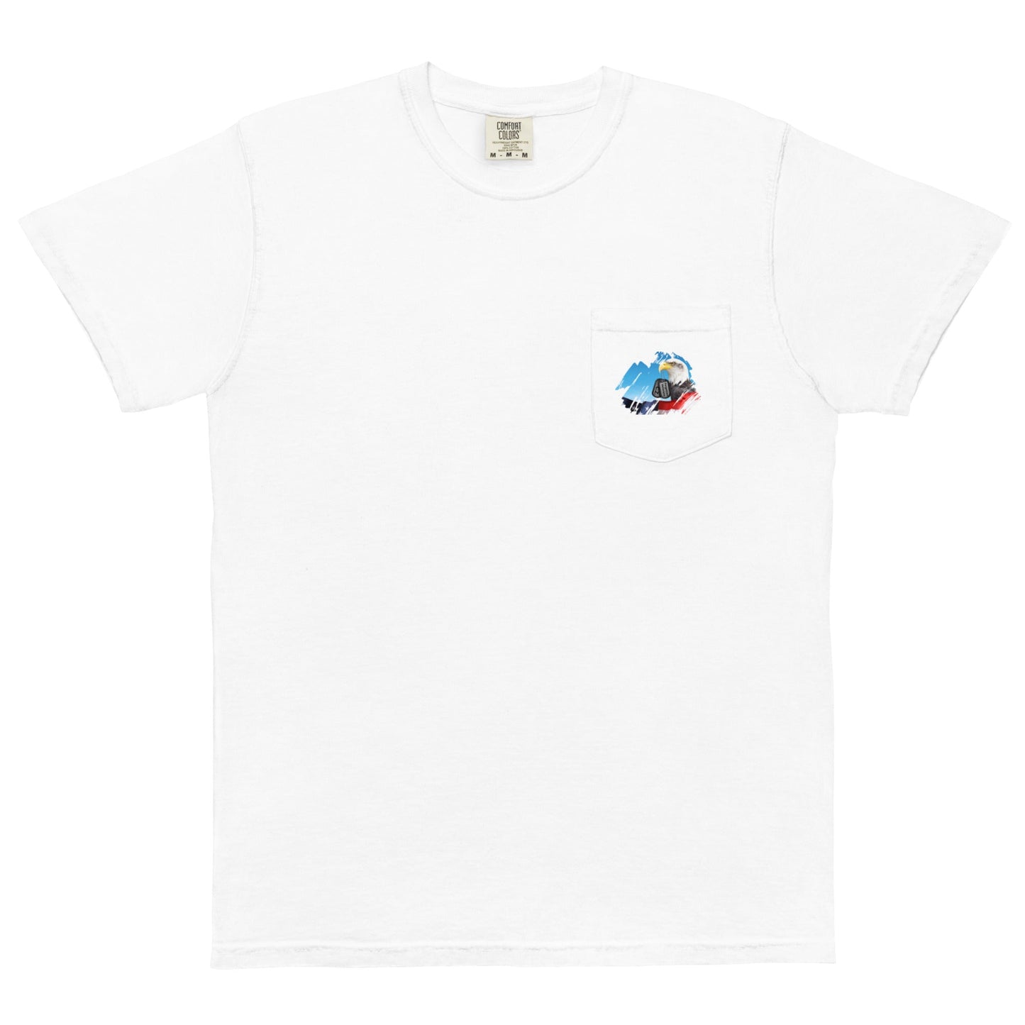 Unisex garment-dyed pocket t-shirt with Forgotten CZ Veterans on pocket design
